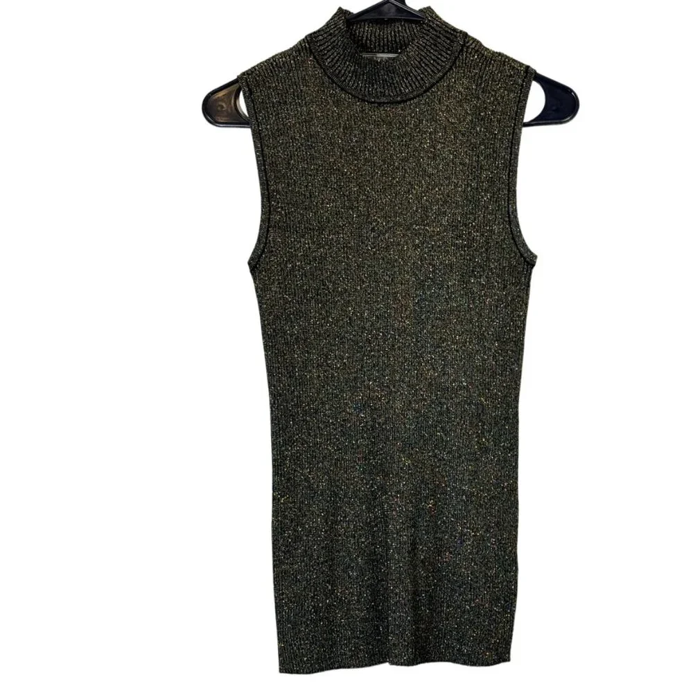 Women Gold | Black Mock Neck Sweater Size :L